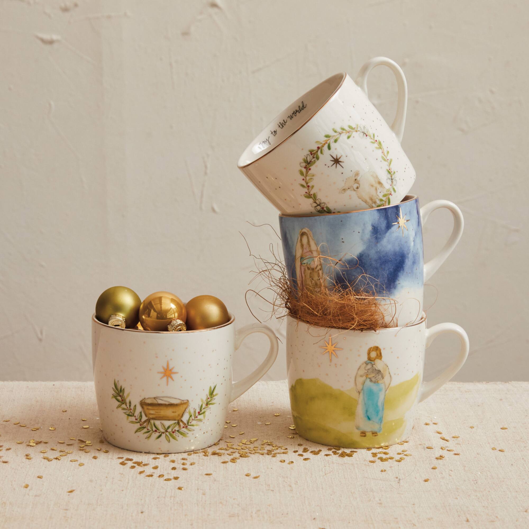 Hello Honey® 16oz. Jesus, Mary & Lamb Christmas Mug Set
